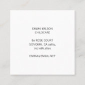 Carré Whimsical Lion Cub Carte de visite de garde d'enfa (Dos)