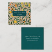 CARRÉ WILLIAM MORRIS CARTE DE VISITE MOTIF BOTANIQUE (Devant / Derrière)