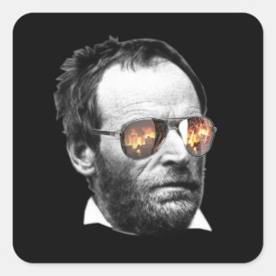 Carré William T. Sherman Watches Atlanta Burn - Sticker