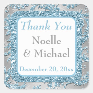 Carré Winter Wonderland Wedding Favor Sticker 4