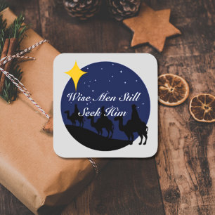 Carré Wisemen Le Cherche Toujours Étoile Sticker De Noël