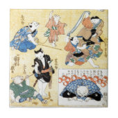 Carreau 流行猫の狂言づくし, acteurs de 国芳 du chat, Kuniyoshi, (Devant)