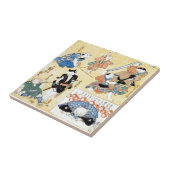 Carreau 流行猫の狂言づくし, acteurs de 国芳 du chat, Kuniyoshi, (Côté)