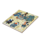 Carreau 流行猫の狂言づくし, acteurs de 国芳 du chat, Kuniyoshi, (Côté)
