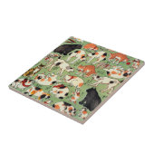 Carreau 猫尽両めん合, chats de 芳藤 de l'ère d'Edo, Yoshifuji, (Côté)