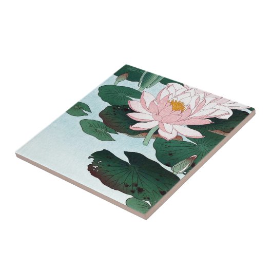 Carreau 睡蓮, nénuphar de 古邨, Koson, Ukiyo-e (Côté)