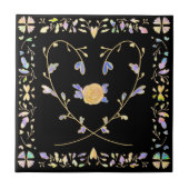 Carreau 002 rose coeur motif (Devant)