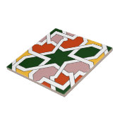 Carreau 01 de la géométrie mauresque verte et (Côté)