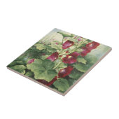 Carreau 0536 Burgundy Hollyhocks Tile (Côté)