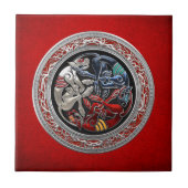 Carreau [100] Trésors celtiques - Trois Chiens sur l'argen (Devant)