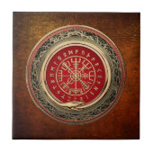Carreau [100] Vegvisir - Viking Gold Magic Runic Compass (Devant)