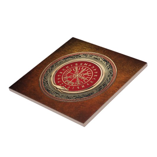 Carreau [100] Vegvisir - Viking Gold Magic Runic Compass (Côté)