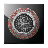 Carreau [100] Vegvisir - Viking Silver Magic Runic Compass (Devant)