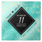 Carreau 11ème anniversaire de Mariage turquoise (Devant)