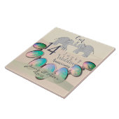 Carreau 14e anniversaire du Mariage Opals & Eléphants (Côté)