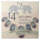 Carreau 14e anniversaire du Mariage Opals & Eléphants (Devant)