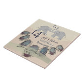 Carreau 14e anniversaire du Mariage Opals & Eléphants (Côté)