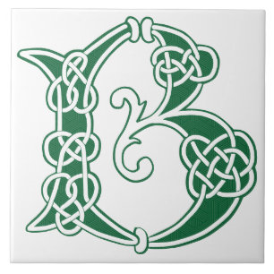 Carreau 16e Century Celtic Knot Decorative Capital B
