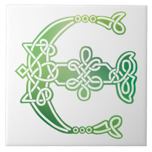Carreau 16e Century Celtic Knot Decorative Capital E