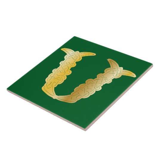 Carreau 16e siècle Celtic Knot Capitale décorative V (Côté)