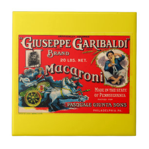 Carreau 1920 Giuseppe Garibaldi macaroni étiquette