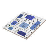 Carreau 1950 Eames Era Art Crosshairs Blanc Bleu (Côté)