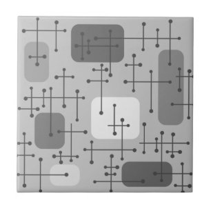 Carreau 1950 Eames Era Art Crosshairs Grey
