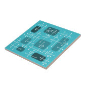 Carreau 1950 Eames Era Art Crosshairs Turquoise (Côté)