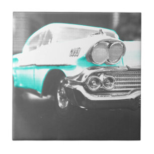 Carreau 1958 chevy impala bleu vif voiture classique