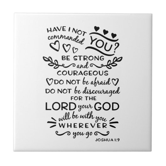 Carreau 1:9 de Joshua de vers de bible (Devant)