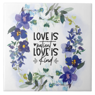 Carreau 1 Corinthiens 13:4 L'amour est patient Bible Verse