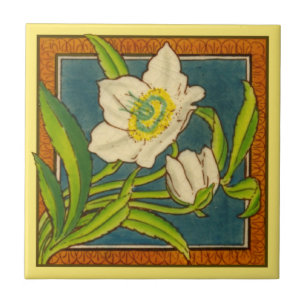 Carreau 1 de 8 repro de la Maw victorienne fleurie coloré