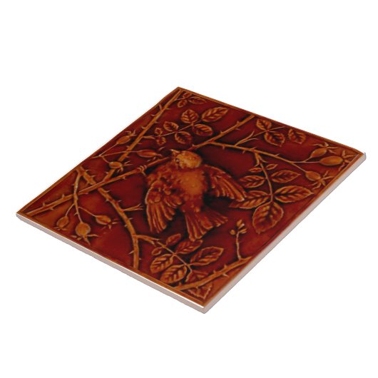 Carreau 1 des 2 oiseaux de Repro Minton Faux Relief Majoli (Côté)