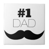 Carreau #1 Papa Mustache noire - Numéro Un (Devant)