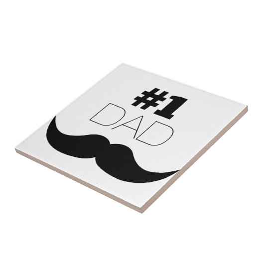 Carreau #1 Papa Mustache noire - Numéro Un (Côté)