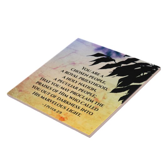 Carreau 1 Pierre 2:9 Vous êtes un peuple élu, Bible (Côté)