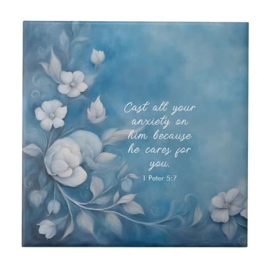 Carreau 1 Pierre 5:7 Image de verset biblique (Devant)