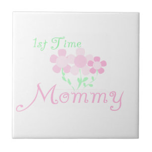 Carreau 1ère Fleurs roses Mommy Cadeaux