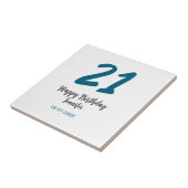 Carreau 21 ans audacieux lettre bleue simple minimum (Côté)
