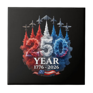 Carreau 250 Ans Américain 250e USA Patriotique 4 juillet