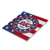 Carreau 250e anniversaire d'Amérique avec le drapeau des É (Côté)