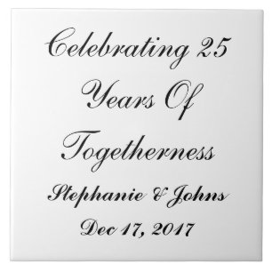 Carreau 25e Anniversaire de Mariage Vingt-Cinq Personnalis
