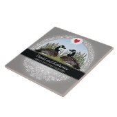 Carreau 25e anniversaire Mariage personnalisé, Oies (Côté)