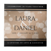 Carreau 28e anniversaire du Mariage de lin élégant (Devant)