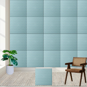 Carreau #2 Chevron Turquoise et Blanc - Zigzag moderne
