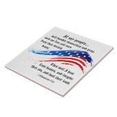 Carreau 2 Chroniques 7:14 Écriture, drapeau américain (Côté)