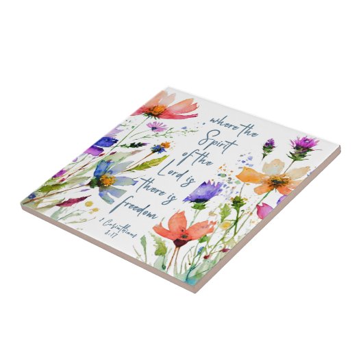 Carreau 2 Corinthiens 3:17 Liberté Bible Verse (Côté)