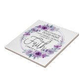 Carreau 2 Timothée 4:7 J'ai gardé la foi Florale pourpre (Côté)