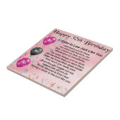 Carreau 30ème anniversaire - poème de belle-soeur (Côté)