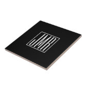 Carreau 3 Initiales Monogramme | Noir & Blanc (ou couleur (Côté)